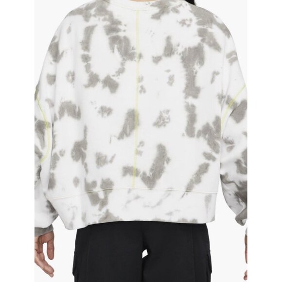 nike womens white gray tie dye Long Sleeve Oversized sweatshirt Medium - Picture 2 of 10